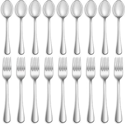 32 Pcs Forks and Spoons Silverware Set, Food Grade Stainless Steel Flatware by MUTNITT