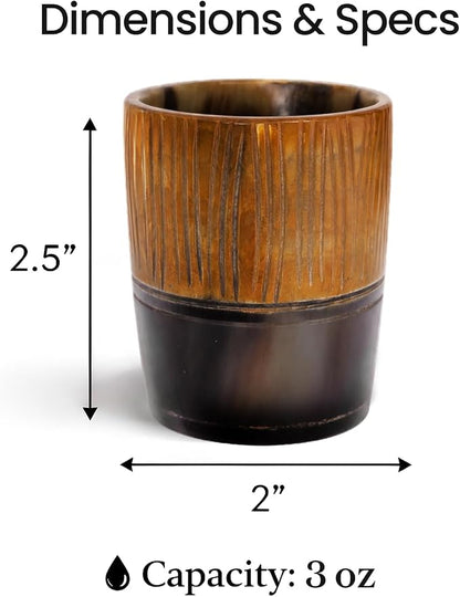 Handicrafts Home Viking Horn Shot Glasses Set of 4, Handmade Natural Ox Horn - Image 2