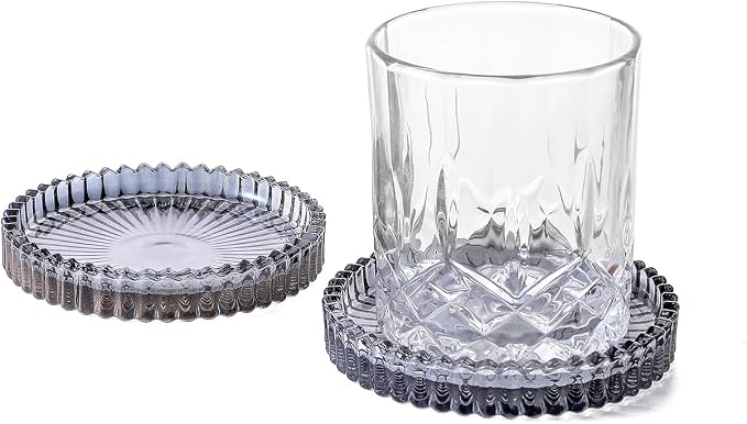 Glass Coasters Round Cup Mat, Decorative Wine Bottle Coaster, Crystal Drink by Unknown