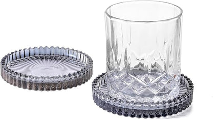 Glass Coasters Round Cup Mat, Decorative Wine Bottle Coaster, Crystal Drink by Unknown