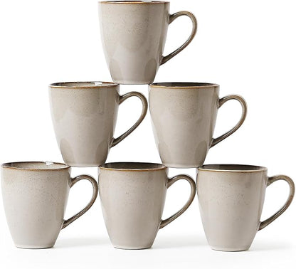 MONITO 17oz Ceramic Coffee Mugs Set of 6, Dishwasher&Microwave Safe, Reactive by MONITO