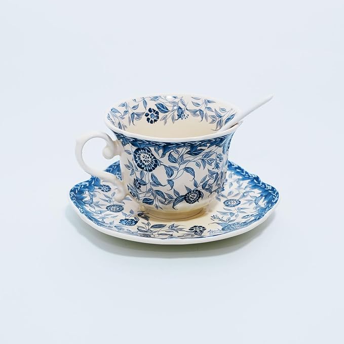 Bone China Tea Cup and Saucer Set by STAREARTH
