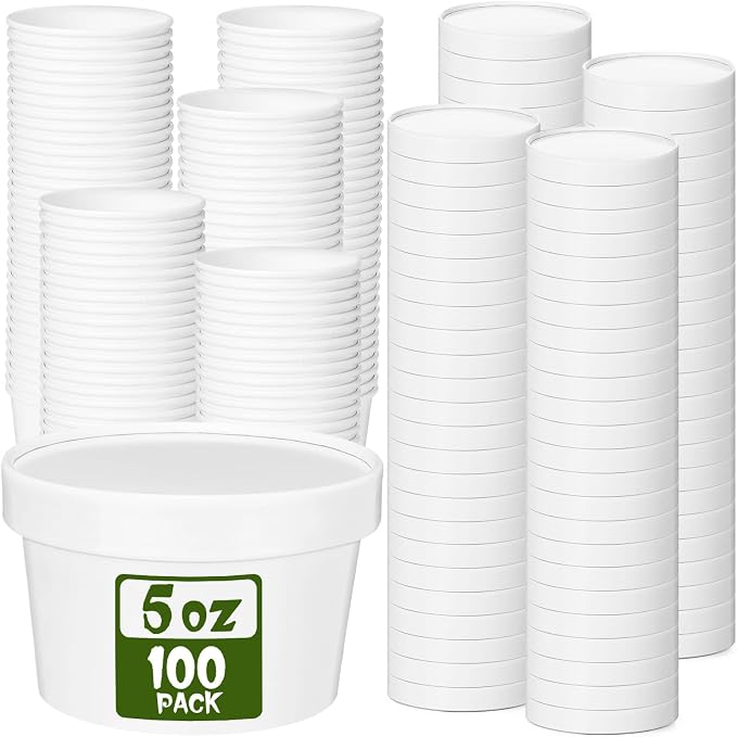 Fulmoon 100 Pack Paper Soup Containers by Fulmoon