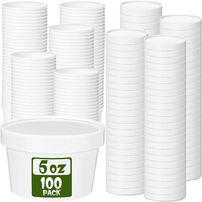 Fulmoon 100 Pack Paper Soup Containers by Fulmoon