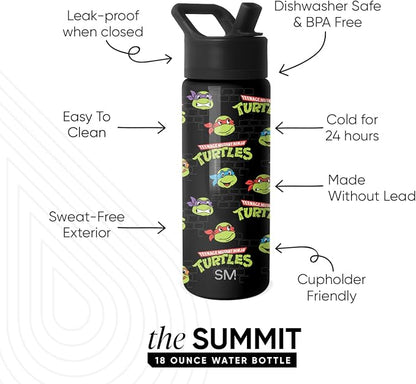 Simple Modern TMNT Kids Water Bottle & Toddler Cup | 18oz | Insulated Stainless - Image 2