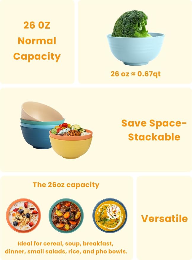 Wheat Straw Bowls Unbreakable Cereal Bowls - Image 4