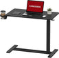 SANODESK Mobile Standing Desk with Hidden Wheels,Pneumatic Laptop Desk Rolling Computer Cart Movable Height Adjustable Small Sit Stand Desk for Home Office(31.5" W x 17.7" D, Black)