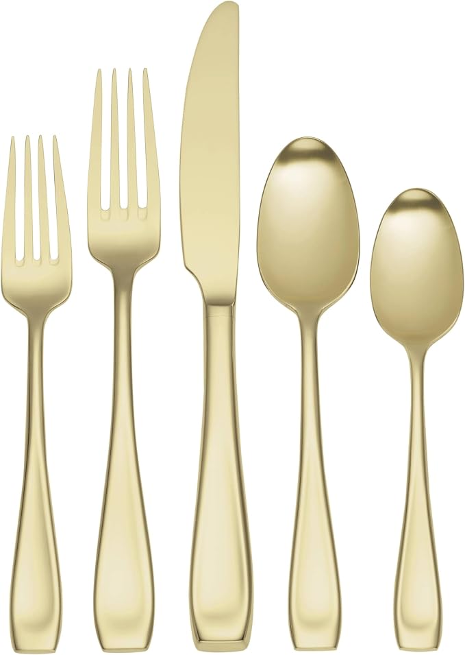 Oneida Moda Champagne Satin 20-Piece Silverware Set by Oneida