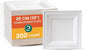 ECO SOUL 100% Compostable Square Paper Plates 10 Inch [200-Pack] Biodegradable Heavy Duty Eco-Friendly Disposable Plates for Dinner, Parties, Wedding & Event(White)