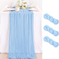 3 Pack Baby Blue Cheesecloth Table Runner 10ft Baby Shower Table Decor | by MLMC
