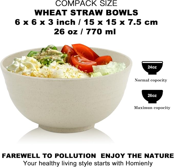 Unbreakable Cereal Bowls, Unbreakable Plastic Bowls Alternatives Set of 8 - Image 2