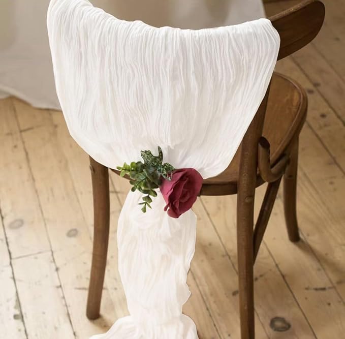 3Pack White Cheesecloth Table Runner 17x108inch Sheer White Table Runners | - Image 8