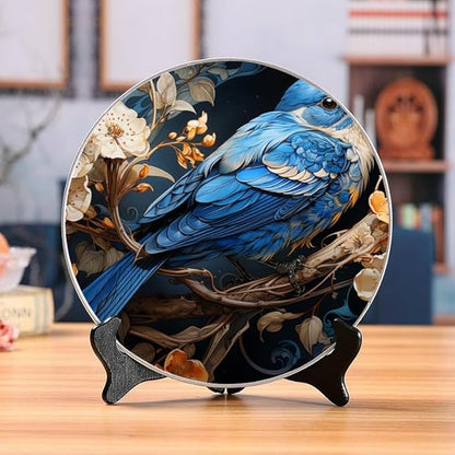 Illustration in Art Nouveau Style 10-inch Ceramic Decorative Plate Suitable for Living Room, Kitchen & Office, with Stand & Wall Mount Option DP-092201631