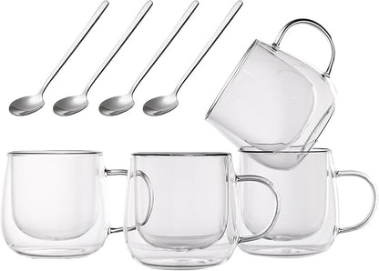 Double Wall Glass Coffee Mugs 10 Oz by Unknown