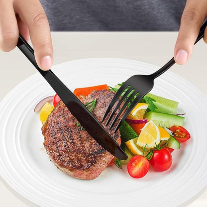 Black Silverware Set for 8, 40 Pieces Stainless Steel Flatware Cutlery Set - Image 6