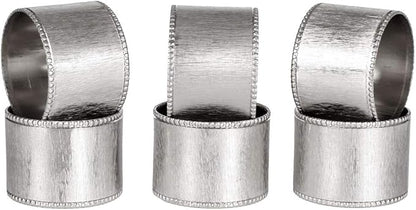 ALPHA Living HOME Silver Napkin Rings Set of 12 Premium, 100% Metal Rust-Resistant Décor - Handcrafted French-Style Metal Holders 2" for Thanksgiving, Christmas, Parties & Everyday Dining
