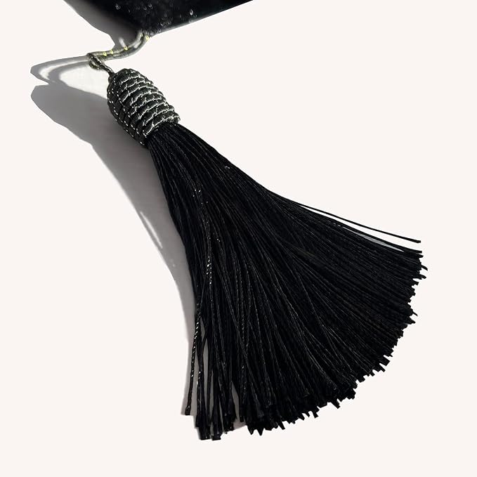 Elegant Sequin Rhinestone Black Table Runner, Ombre Velvet, Modern Style - Image 3