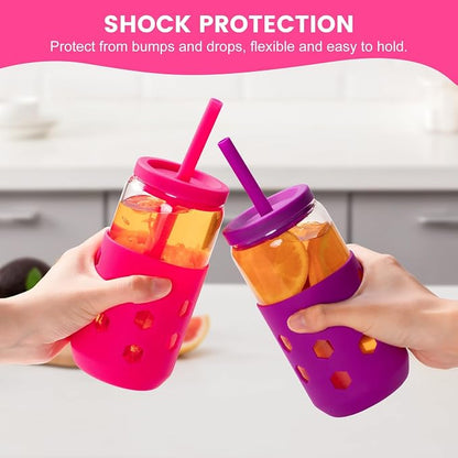 Mrsdry 16 oz Glass Cups with Lids and Straws - Image 8