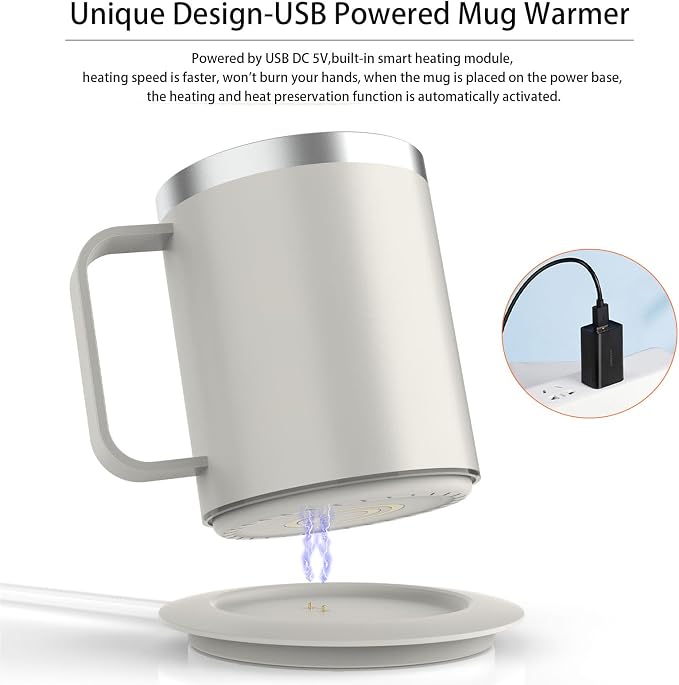Coffee Warmer with Mug Set, Self Heating Coffee Cup, USB Powered Heated Mug - Image 3