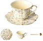 Vintage Floral Porcelain Tea Cup and Saucer Set by Unknown