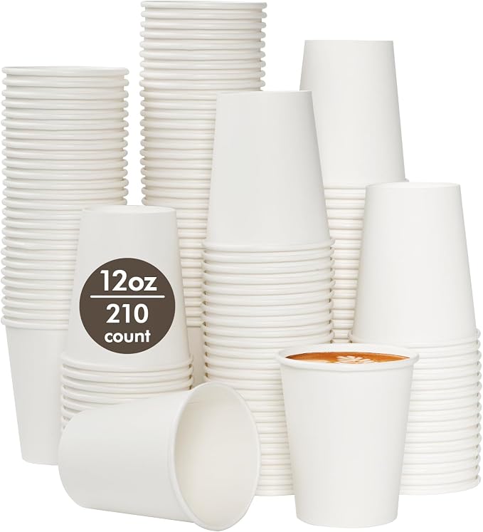 TV TOPVALUE 12 oz Paper Coffee Cups, Drink Dispensers by TVTOPVALUE