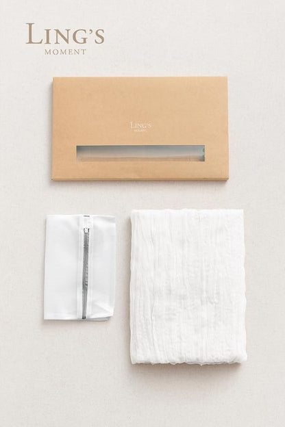 Ling's Moment 10Ft x 35" Wide Brilliant White Gauze Semi-Sheer Table Runner - Image 7