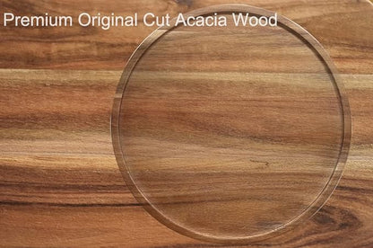 12" Acacia Wood Lazy Susan Organizer Kitchen Turntable for Cabinet Pantry Table Organization