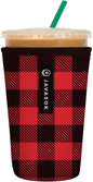 Sok It JavaSok Iced Coffee & Cold Soda Insulated Neoprene Cup Sleeve (Buffalo Check, Medium: 22-28oz)