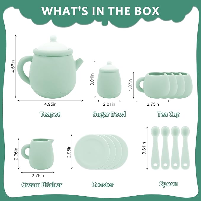 MCGMITT Silicone Tea Set, Tea Party Set - Image 3
