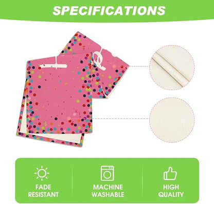 Artoid Mode Polka Dot Pink Happy Birthday Table Runner, Seasonal Kitchen Dining - Image 5