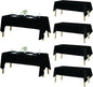 Fokitut 6 Pack Rectangle Tablecloth, 60x102 Inch, Stain Resistant and Wrinkle Polyester Table Cloth, Fabric Table Cover for Kitchen Dining, Wedding, Party, Holiday Dinner-Black