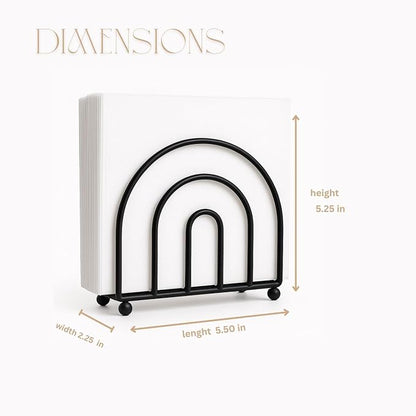 Napkin Holder for Table Countertop, Modern Decorative Sturdy Iron Black Metal - Image 2