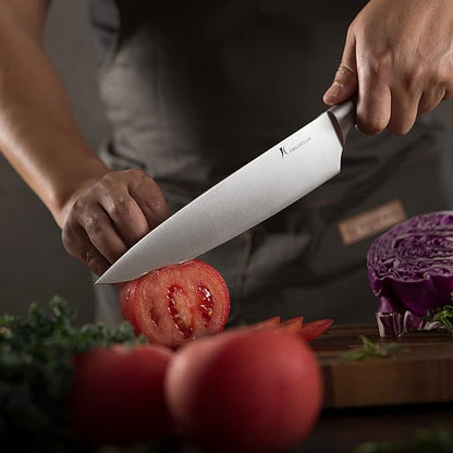 Natura Series 15 PCS Knife Block Set, Ultra Sharp High Carbon Stainless Steel with Wooden Handle