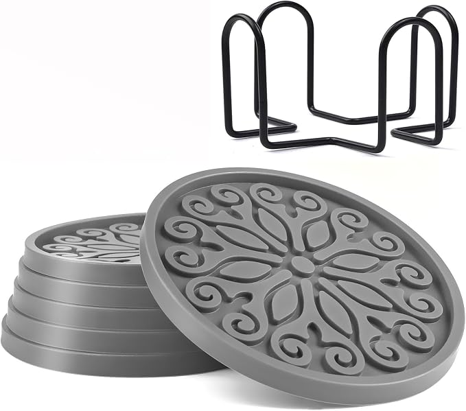 Coasters for Drinks, Resistant Reusable Silicone Coasters by Unknown