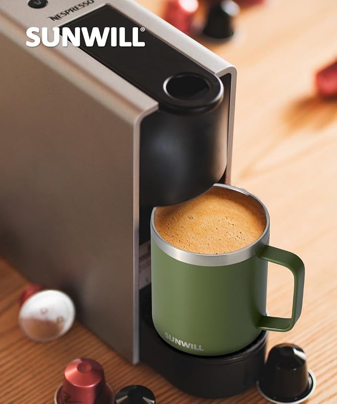 SUNWILL Travel Coffee Mug with Lid, Insulated Tumbler with Handle, 14 oz - Image 6
