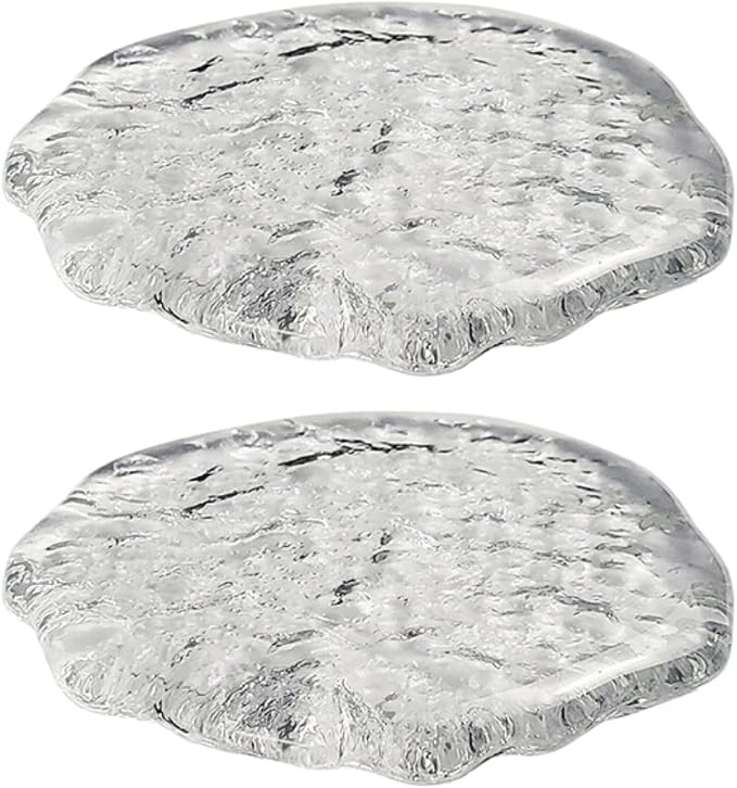 Lead-Free Crystal Glass Round Coasters, Transparent Design, Thickened and by Boxonly