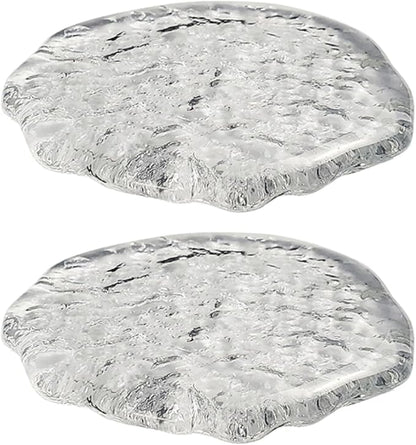 Lead-Free Crystal Glass Round Coasters, Transparent Design, Thickened and by Boxonly