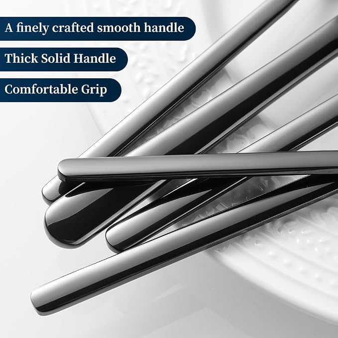 Black Silverware Set, 20-Piece Flatware Set - Image 5