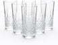 Glass with crystal-style design Clear Glass, Diamond Pattern, 15 oz, Set of 6, for Water, Cocktails, Beverages