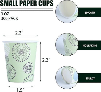 Clawsoff 300 Pack 3 oz Paper Cups Small Disposable Mouthwash Bathroom Cups | - Image 2