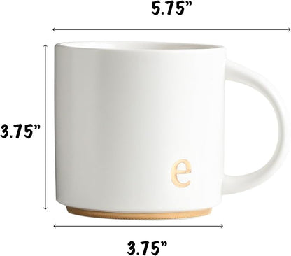 COLLECTIVE HOME Ceramic Coffee Mug, 15 oz Monogram Cup - Image 2