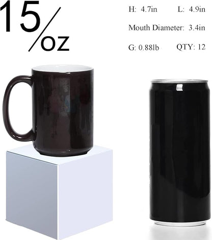 ABBSH Color Changing Mugs, Sublimation Mugs Black Color Changing Coffee Mugs - Image 2