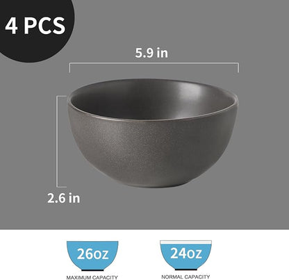 Cereal Bowls, 24 oz Soup Bowls Set of 4, Ceramic Bowls Set - Image 6