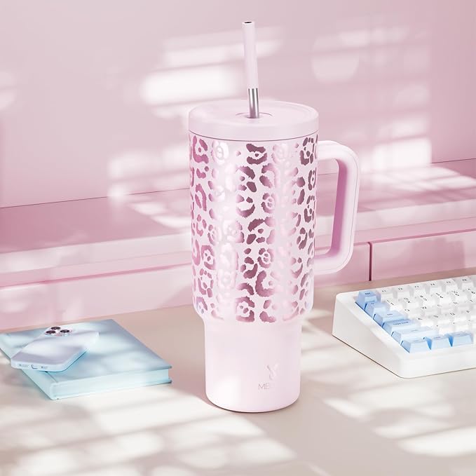 Meoky 40 oz Tumbler with Handle and Straw, Tumbler with Lid and Straw, - Image 7