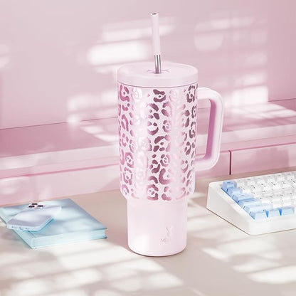 Meoky 40 oz Tumbler with Handle and Straw, Tumbler with Lid and Straw, - Image 7