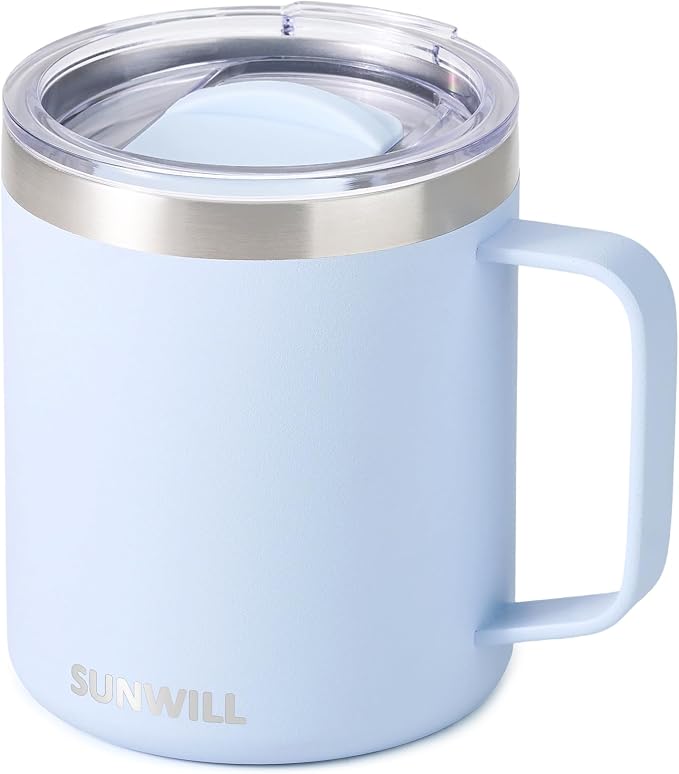 SUNWILL Insulated Coffee Mug, Stainless Steel 14 oz, Splash-Proof Lid | Keeps by SUNWILL