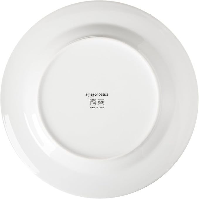 Amazon Basics Porcelain Dinnerware Set, Microwave and Dishwasher Safe, Service - Image 4