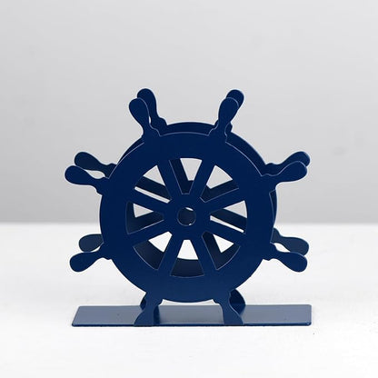 OIGUMR napkin holder farmhouse napkin holder 5.9 x 5.9 inch (Blue Rudder Shape, 1)