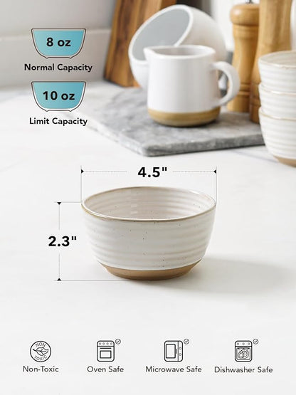 LE TAUCI Small Bowls 10 oz, Ice Cream Bowl, Ceramic Stoneware Bowl, Bowls Set - Image 4