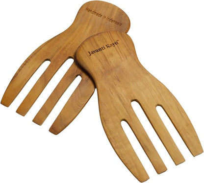 Teak Wooden Salad Hands – Premium Handmade Salad Servers & Stirrers – Solid by Unknown